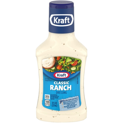Kraft Classic Ranch Dressing Bottle, 8 Fluid Ounce, 9 Per Case